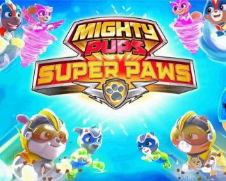 Mighty Pups Animation Poster Diamond Painting