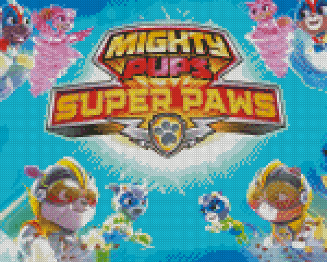 Mighty Pups Animation Poster Diamond Painting
