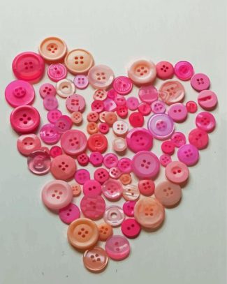 Pink Buttons Heart Diamond Painting