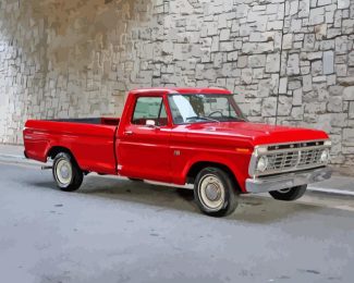 Red Ford F100 Diamond Painting