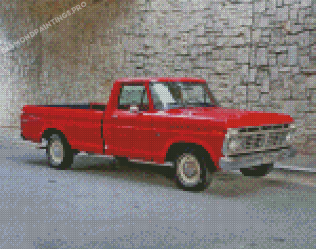 Red Ford F100 Diamond Painting