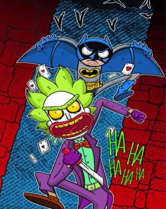 Rick Batman And Morty Joker Diamond Painting