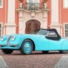 Roadster Jaguar Pastel Blue Car Diamond Painting