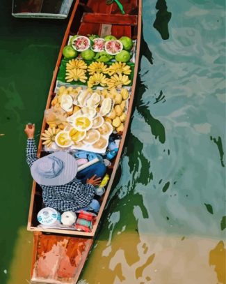 The Floating Market Bangkok Diamond Painting