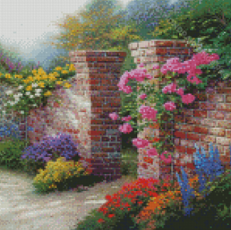 The Rose Garden By Thomas Kinkade Diamond Painting