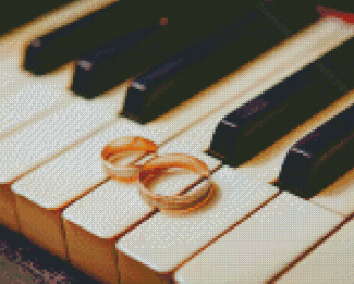 Wedding Rings On Piano Diamond Painting