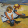Aesthetic Children On Beach Diamond Painting