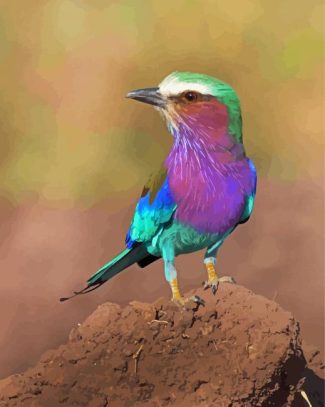 Aesthetic Lilac Breasted Roller Diamond Painting