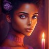 African Lady And Candle Diamond Painting