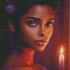 African Lady And Candle Diamond Painting