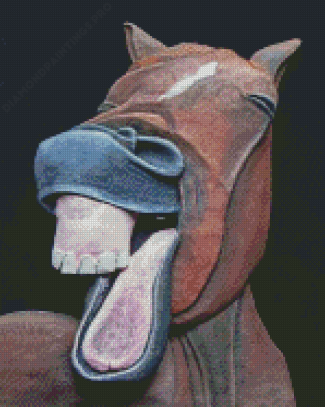 Brown Laughing Horse Diamond Painting