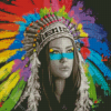 Colorful Native Lady Diamond Painting