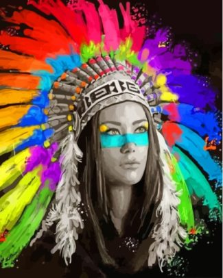 Colorful Native Lady Diamond Painting