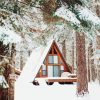Cozy Snowfall Forest Cabin Diamond Painting