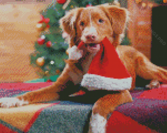 Cute Christmas Dog Diamond Painting