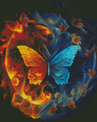 Fire And Water Butterfly Diamond Painting
