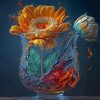 Floral Glass Cup Diamond Painting
