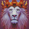 Lion King And Golden Crown Diamond Painting