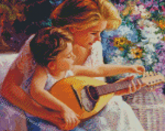 Musician Mom And Son Diamond Painting