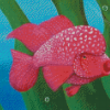 Red Flowerhorn Fish Diamond Painting
