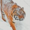 Tiger Animal In Snow Diamond Painting