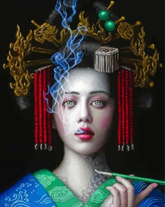 Woman Smoking Chie Yoshii Diamond Painting