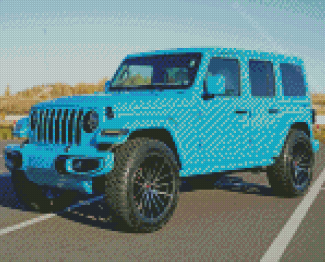2021 Jeep Wrangler Unlimited Sport Blue Car Diamond Painting