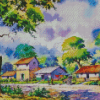 Aesthetic Village Landscape Diamond Painting