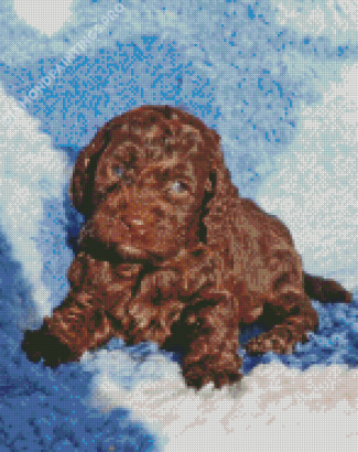 Brown Cockapoo Puppy Diamond Painting