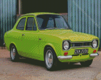 Classic Green Ford RS Car Diamond Painting