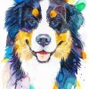 Colorful Bernese Mountain Dog Diamond Painting
