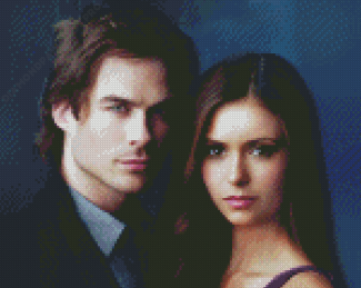Elena And Damon Vampire Diaries Diamond Painting