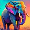 Elephant Colorful Diamond Painting