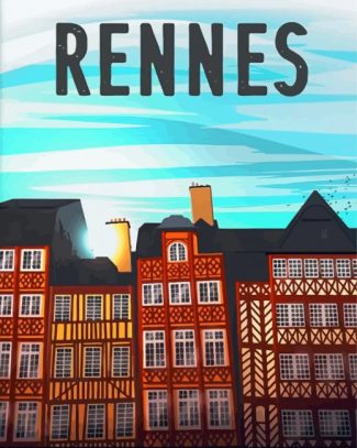 Medieval Houses Rennes France Poster Diamond Painting