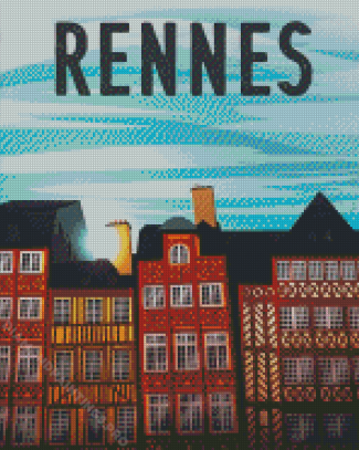 Medieval Houses Rennes France Poster Diamond Painting
