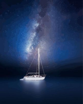 Night Sail Starry Night Diamond Painting