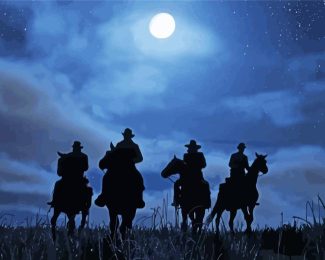 Red Dead Redemption 2 Silhouette Diamond Painting