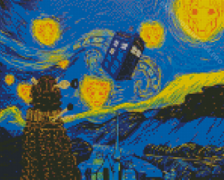 Tardis Starry Night Doctor Who Movie Diamond Painting