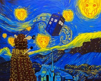 Tardis Starry Night Doctor Who Movie Diamond Painting