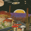 The Space Mushrooms Diamond Painting
