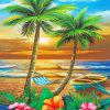 Tropical Palms And Flowers Diamond Painting