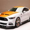 White Gold 2017 Ford Mustang Car Diamond Painting