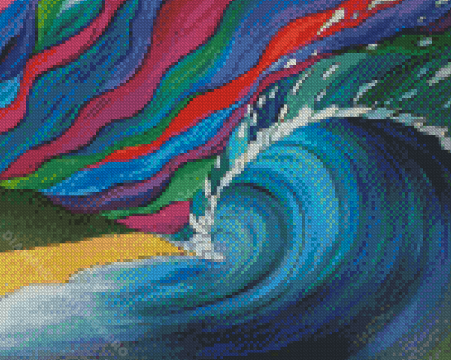 Aesthetic Rainbow Wave Diamond Painting