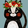 Cat With Floral Crown Diamond Painting