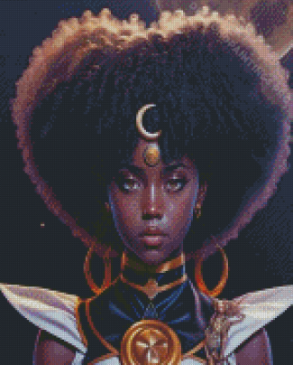 Afro Moon Lady Diamond Painting
