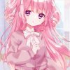 Aniyuki Pink Anime Girl Diamond Painting