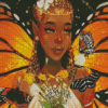 Black Woman Butterfly Diamond Painting