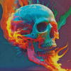 Colorful Fire Skull Diamond Painting