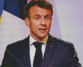 Emmanuel Macron President Of France Diamond Painting