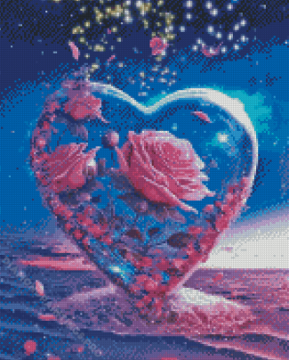 Floral Heart Diamond Painting